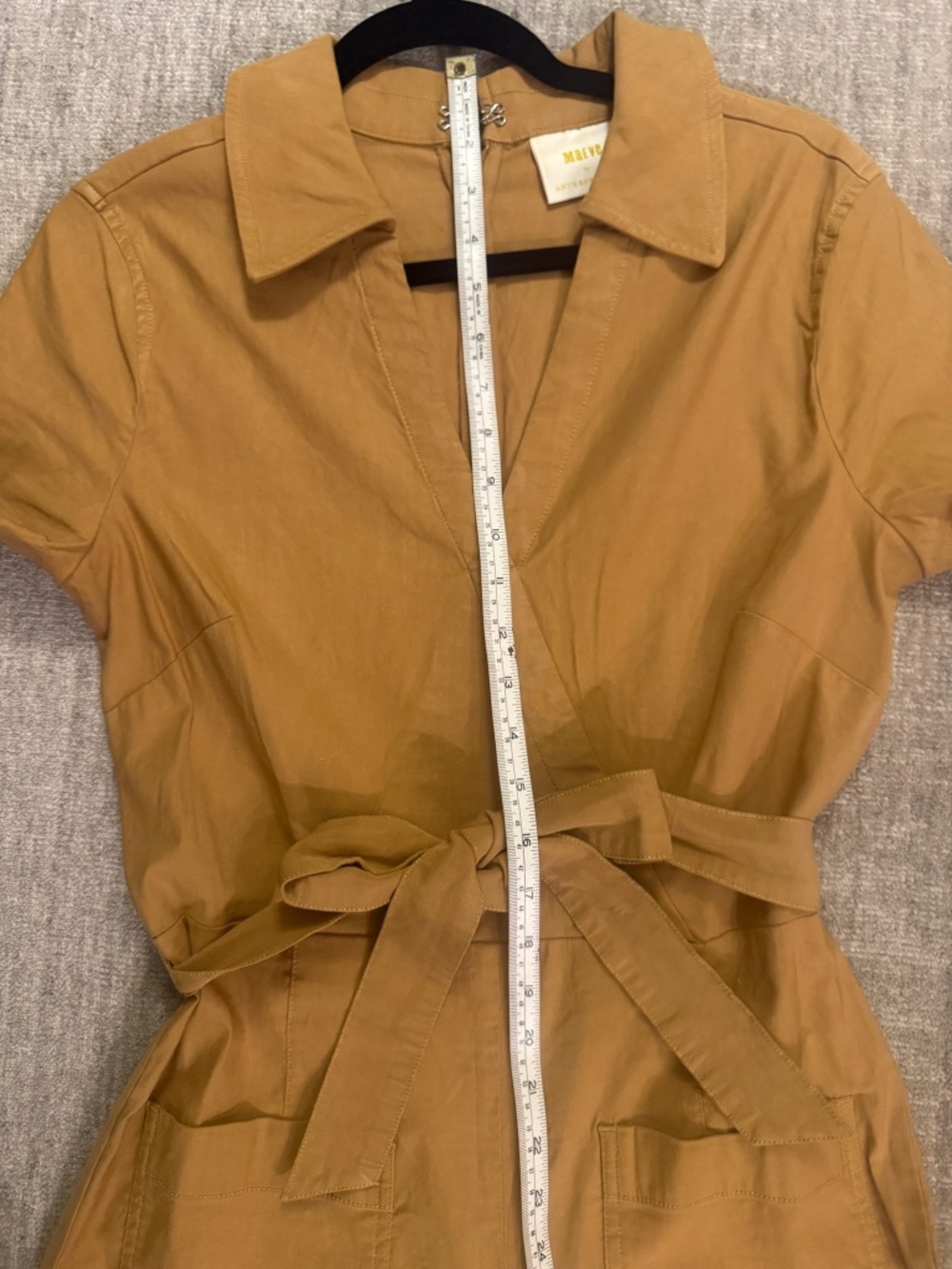Maeve Anthropologie Faux-Wrap Culotte Jumpsuit Brown Size 10 - Picture 8 of 12